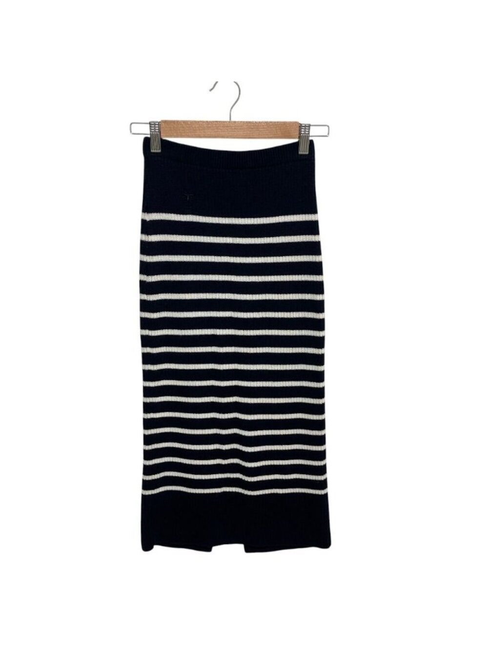 Dior Bee Embroidered Border Rib Knit Easy Skirt Navy Spring Summer Fall 38